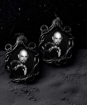 Anton Szandor LaVey Earrings Black Satanist Jewelry